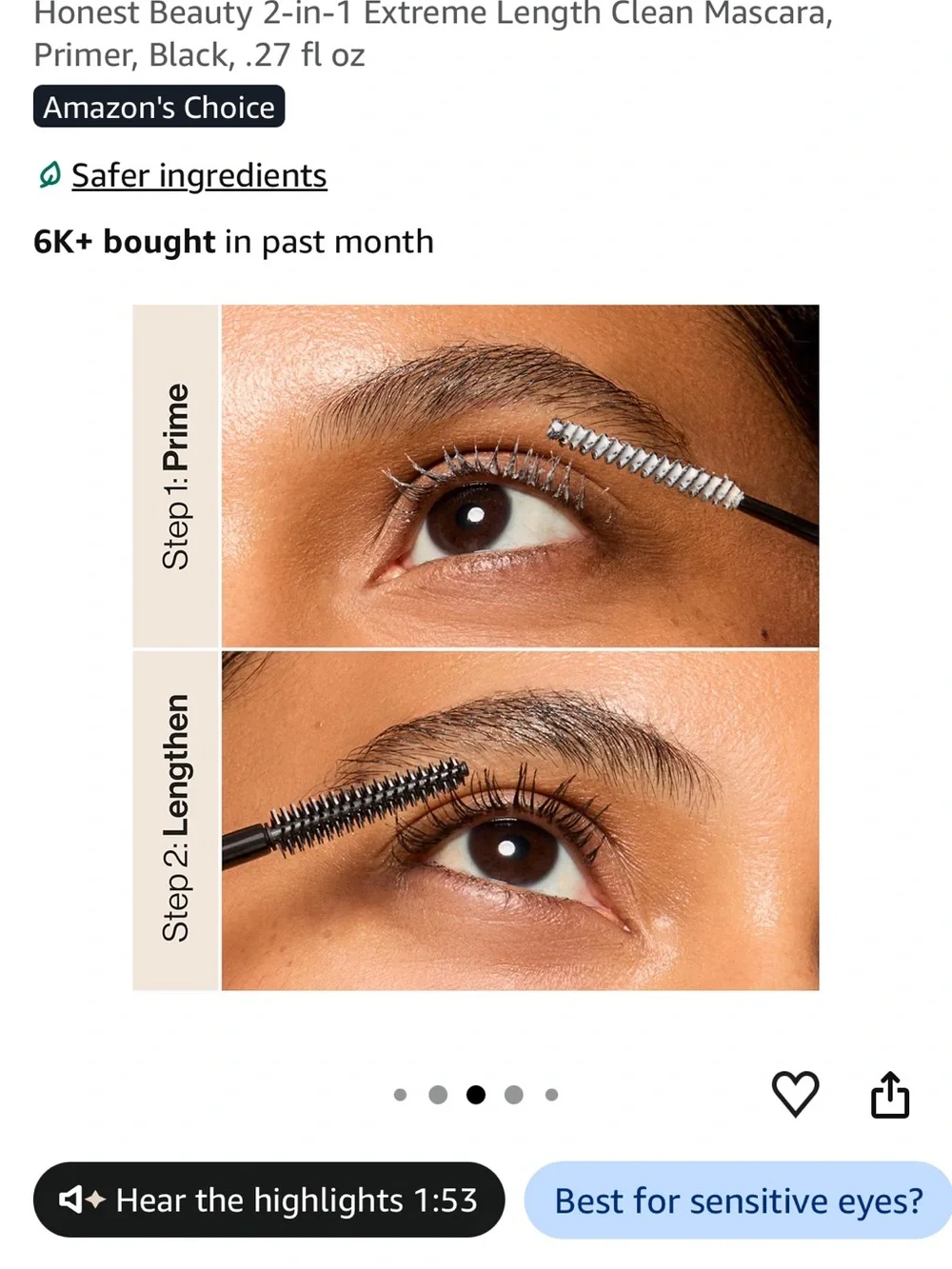 The Honest Company 2-in-1 Extreme Length Mascara + Primer — Black